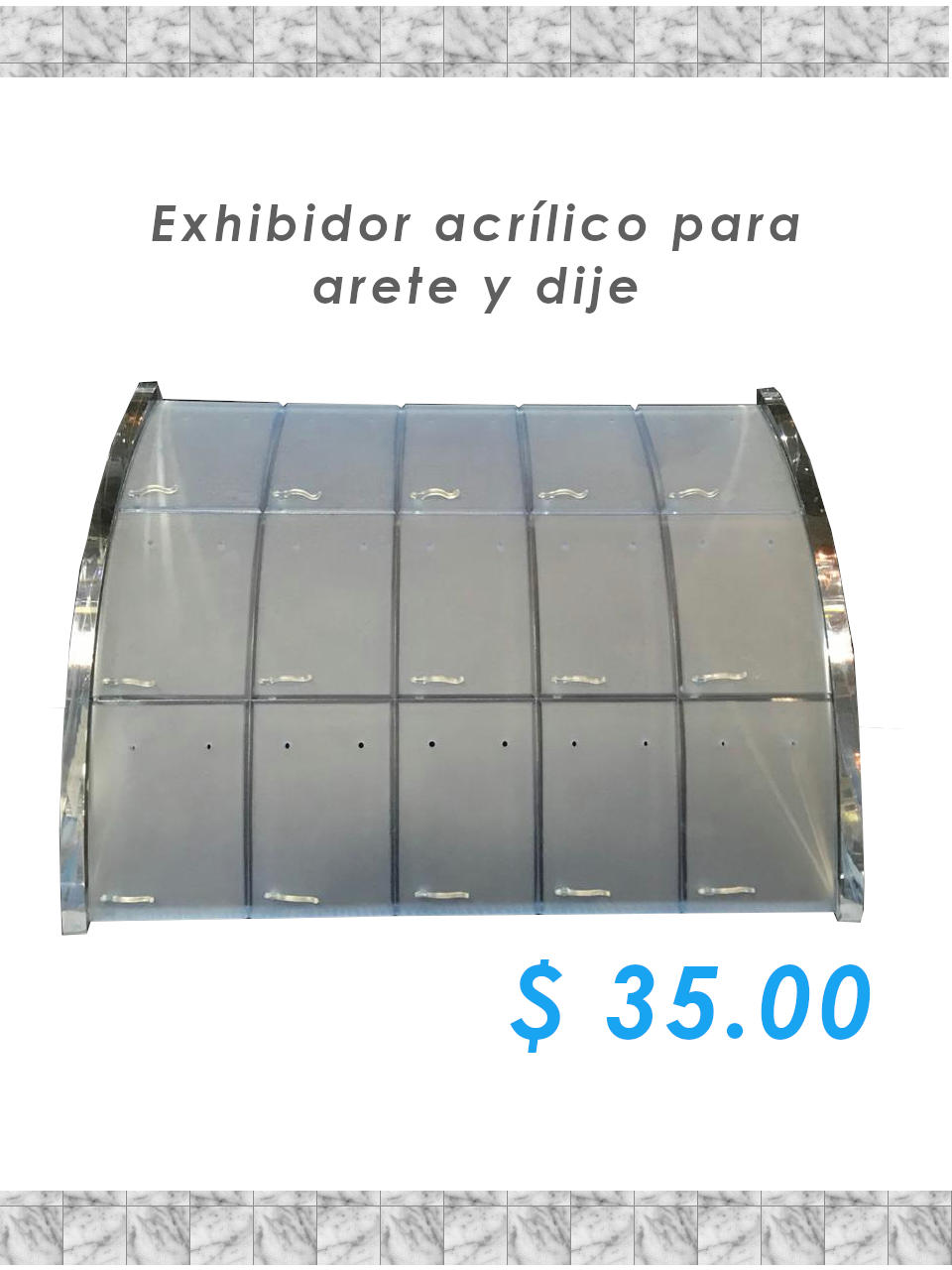 Arete largo / dije - 20 x 17 x 7 